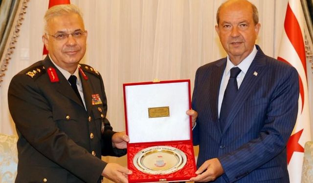 KKTC'de Türk Barış Kuvvetleri'nden Cumhurbaşkanı Tatart'a ziyaret