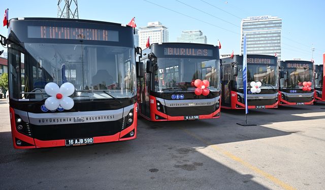Bursa'da toplu taşıma filosuna 15 yeni otobüs daha eklendi
